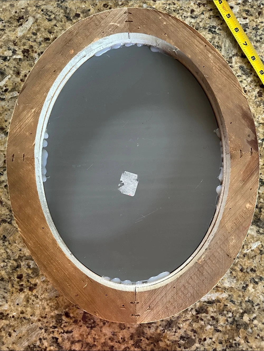 Wooden Oval Wall Mirror in White Distressed Paint, lake home, vintage, farmhouse